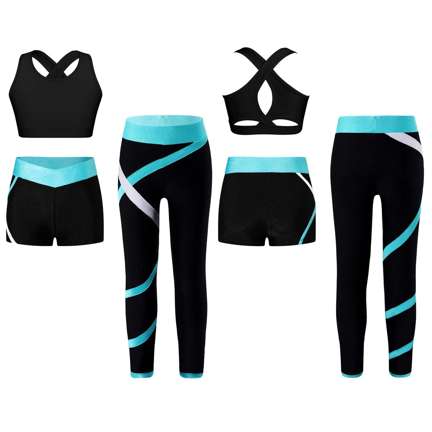 Kids’ Fitness 3‑Piece Outfit – Vest, Pants & Shorts