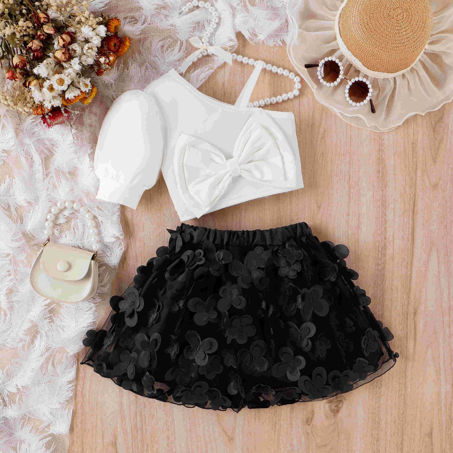 Chic Shoulder Bow Outfit