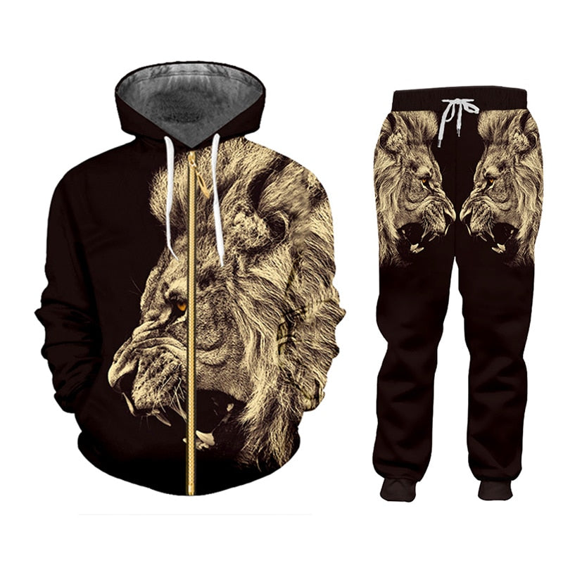 Lion’s Pride – Men’s Tracksuit Set (Sweatshirt or Hoodie + matching pants)