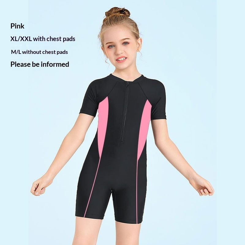Kids’ Sun Protection Swim & Dive Suit – Short Sleeve One-Piece