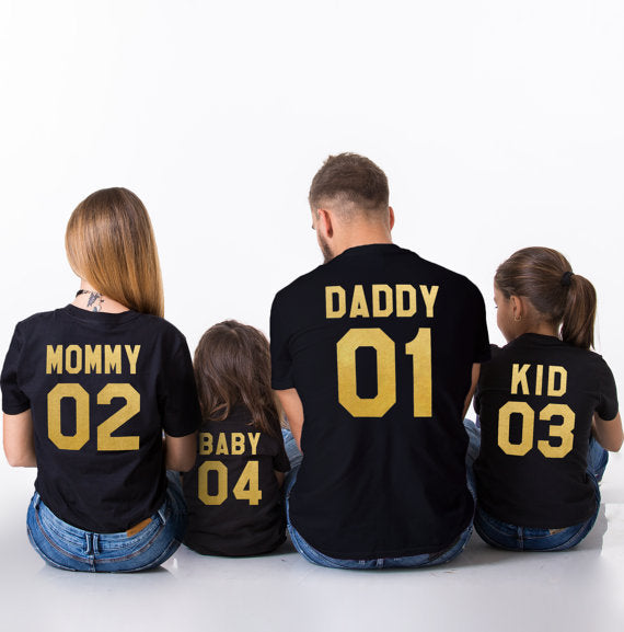 Matching Family T‑Shirts — Daddy, Mommy, Kid & Baby Tops