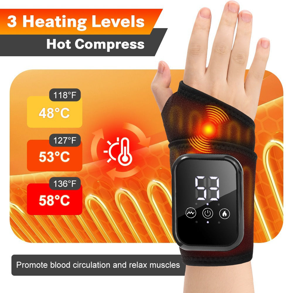 Electric Touchscreen Hand & Wrist Massager — 3 Vibration Modes + 3 Heat Levels