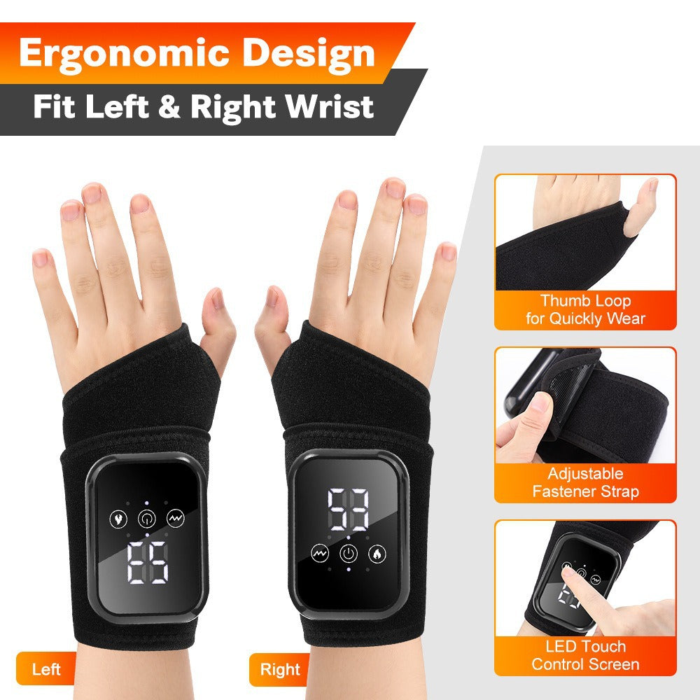 Electric Touchscreen Hand & Wrist Massager — 3 Vibration Modes + 3 Heat Levels