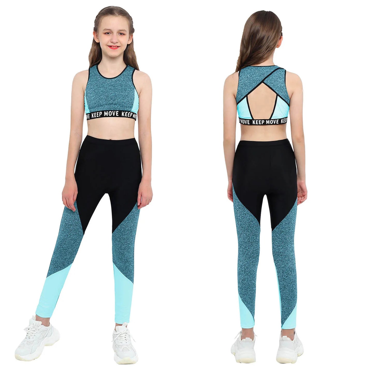 Kids’ Activewear Set – Sports Bra & Leggings for Yoga, Gymnastics, Dance