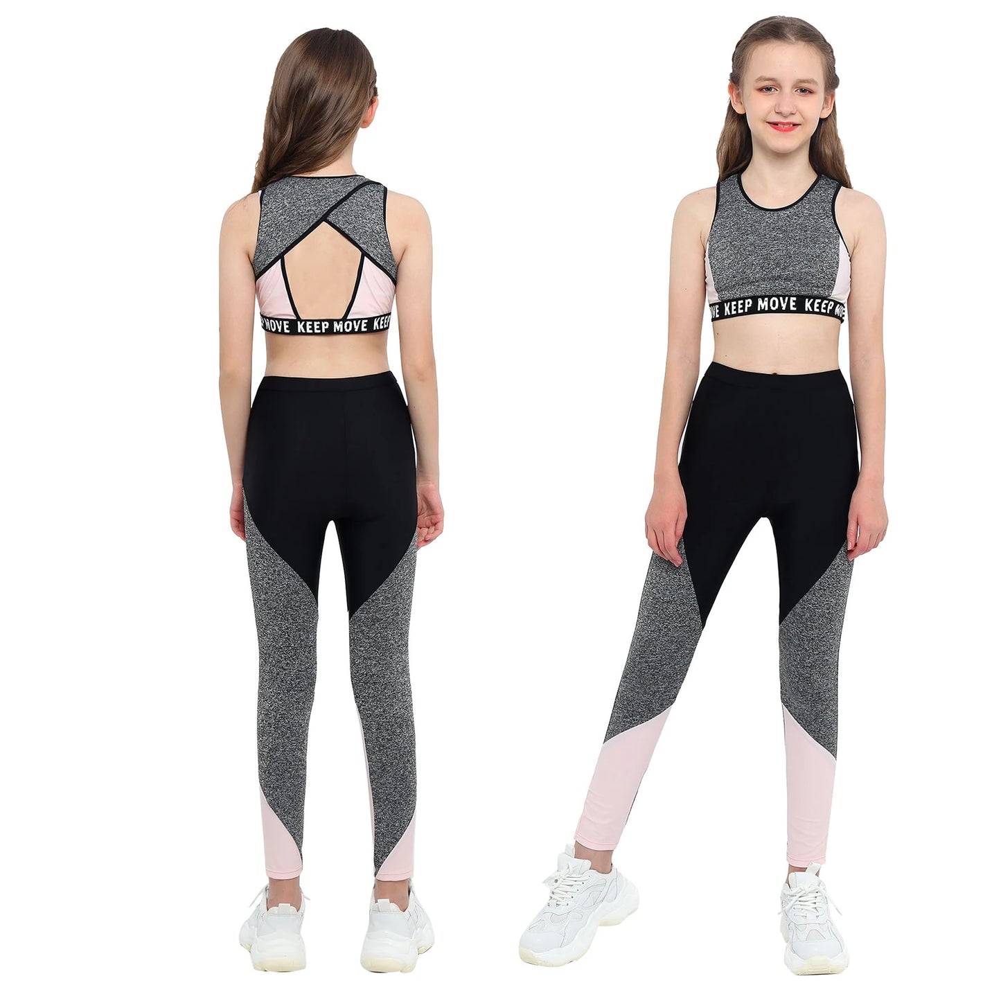 Kids’ Activewear Set – Sports Bra & Leggings for Yoga, Gymnastics, Dance