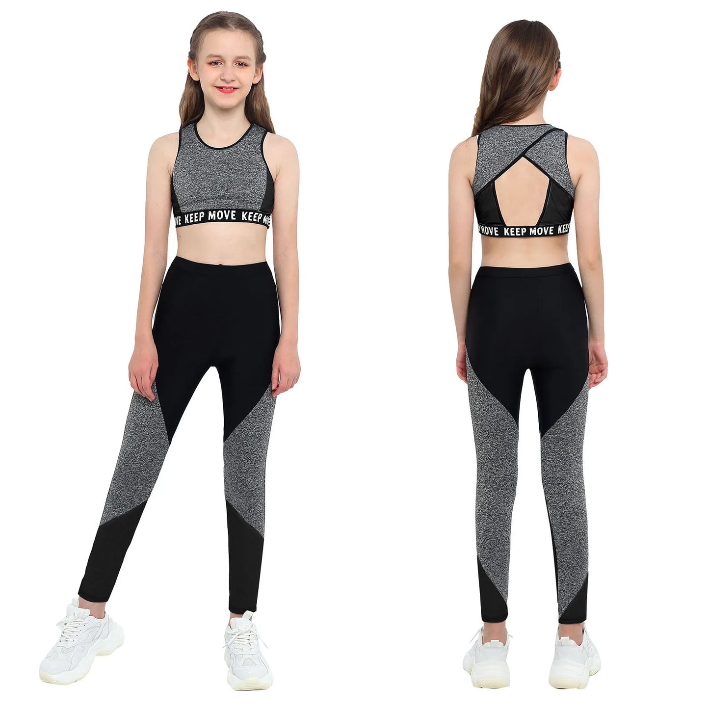 Kids’ Activewear Set – Sports Bra & Leggings for Yoga, Gymnastics, Dance