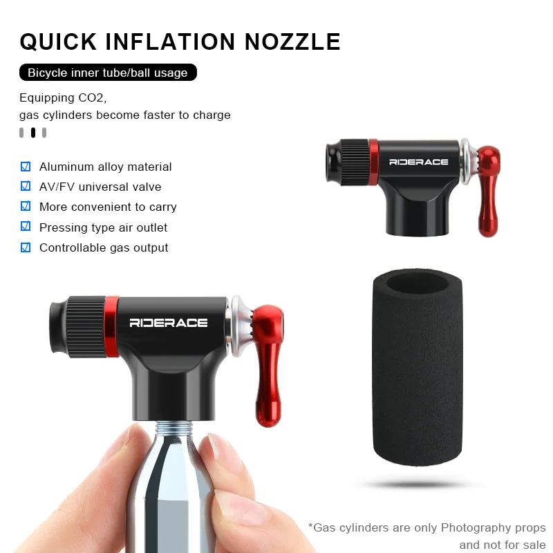 Mini CO₂ Bike Pump — Portable Alloy Tire Inflator (Schrader & Presta Compatible)
