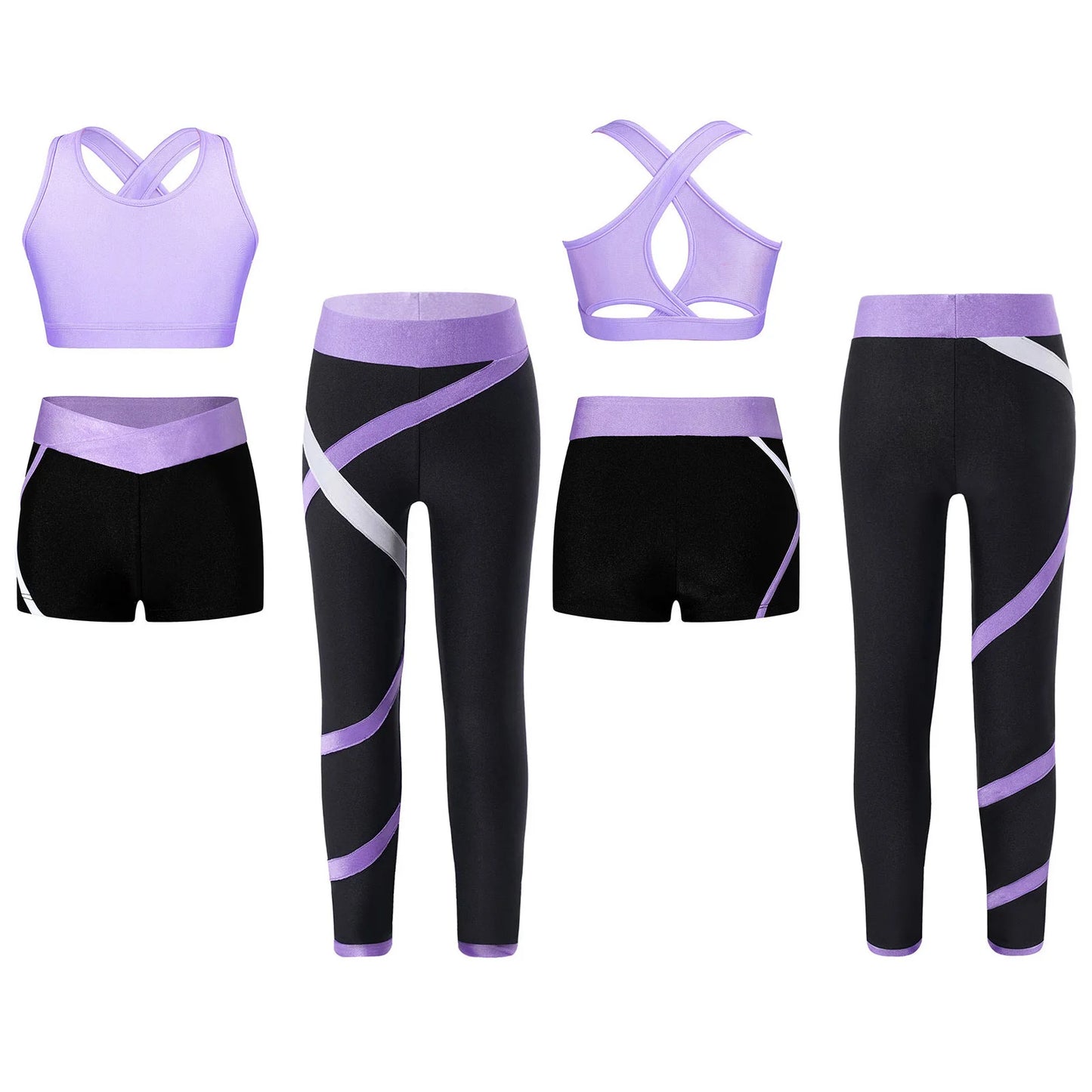 Kids’ Fitness 3‑Piece Outfit – Vest, Pants & Shorts