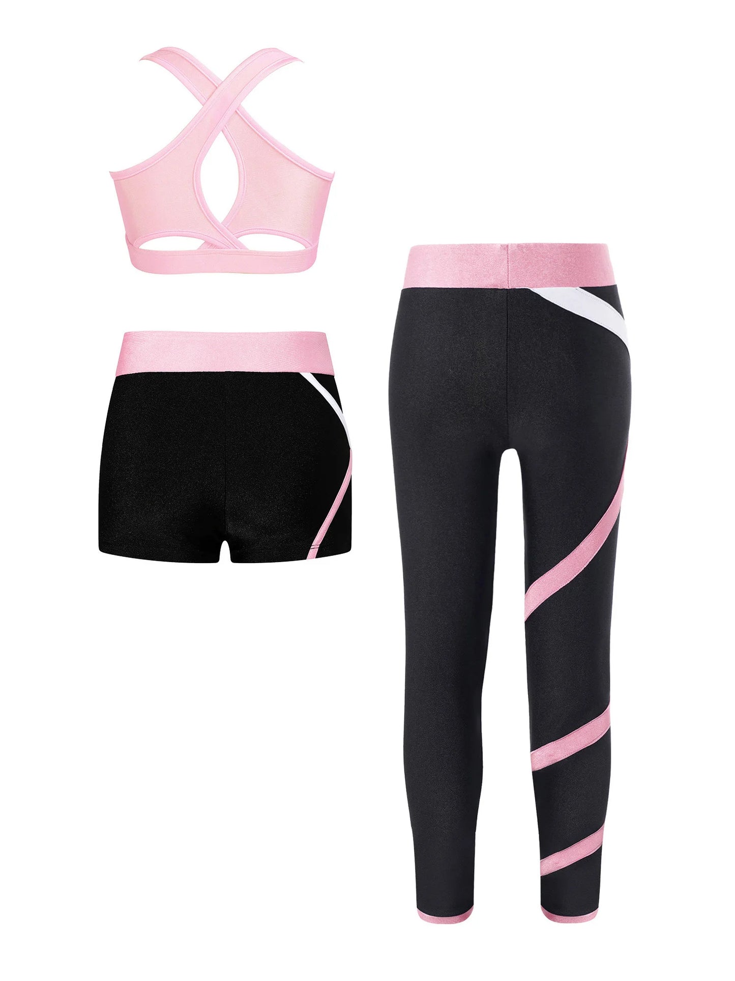 Kids’ Fitness 3‑Piece Outfit – Vest, Pants & Shorts