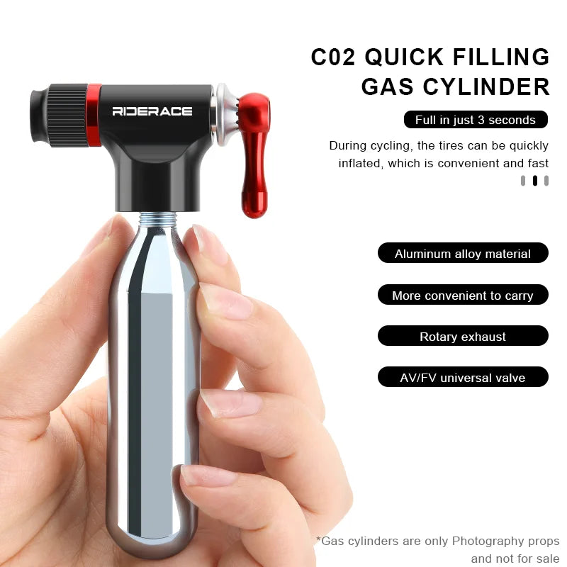 Mini CO₂ Bike Pump — Portable Alloy Tire Inflator (Schrader & Presta Compatible)