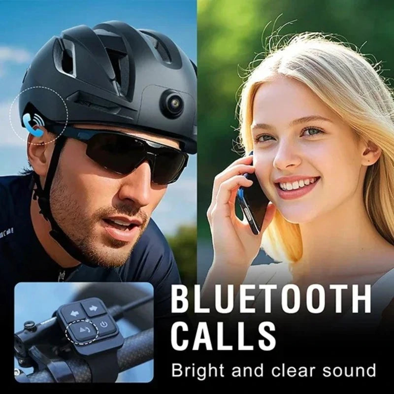 RAW3 Smart Bluetooth Bike Helmet with 1080P Camera, Audio, GPS & Rear Safety Lights (WITH or WITHOUT MicroSD Card)