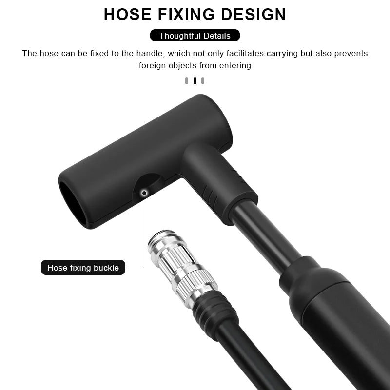 Portable Bike Pump — 120 PSI Alloy Floor Inflator (Schrader & Presta)