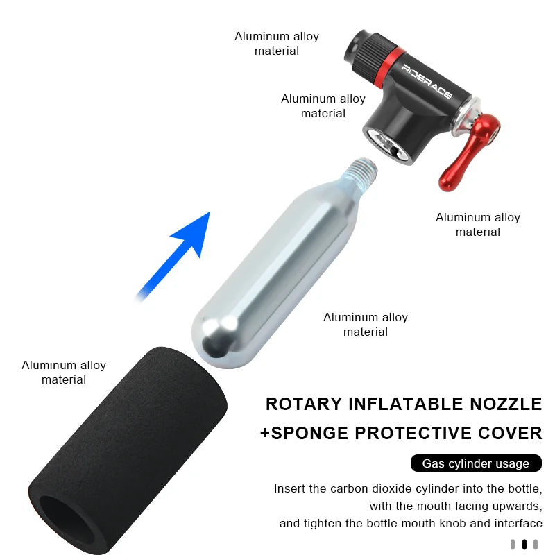 Mini CO₂ Bike Pump — Portable Alloy Tire Inflator (Schrader & Presta Compatible)