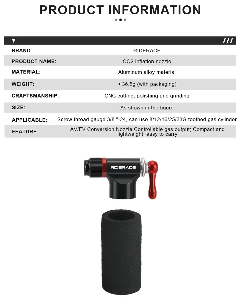 Mini CO₂ Bike Pump — Portable Alloy Tire Inflator (Schrader & Presta Compatible)