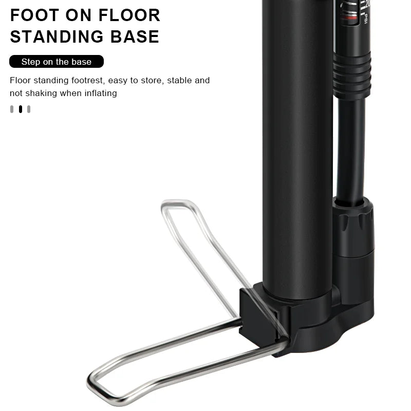 Portable Bike Pump — 120 PSI Alloy Floor Inflator (Schrader & Presta)
