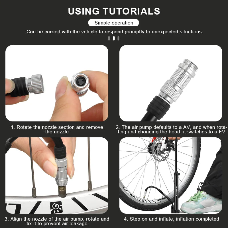 Portable Bike Pump — 120 PSI Alloy Floor Inflator (Schrader & Presta)