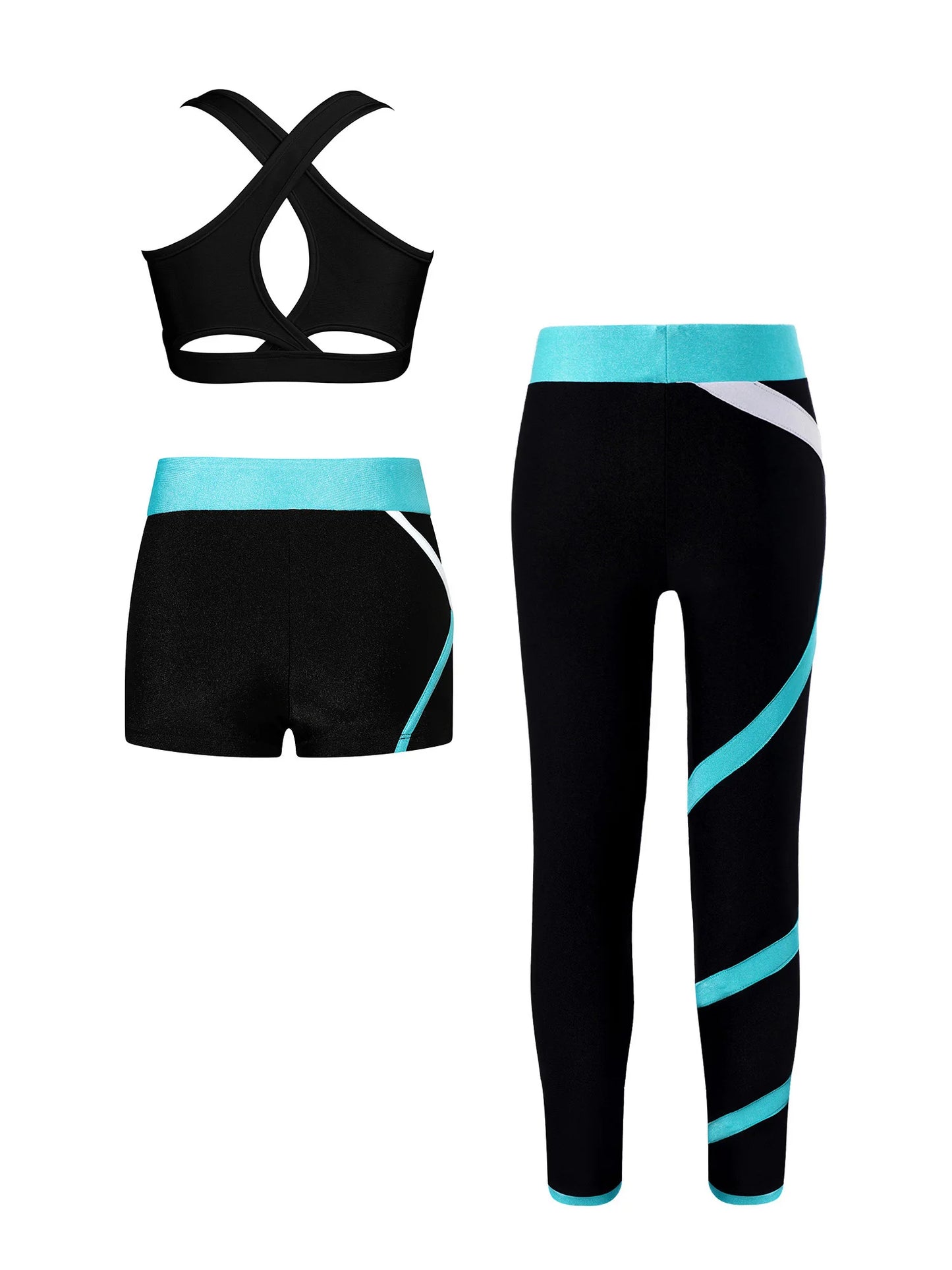Kids’ Fitness 3‑Piece Outfit – Vest, Pants & Shorts