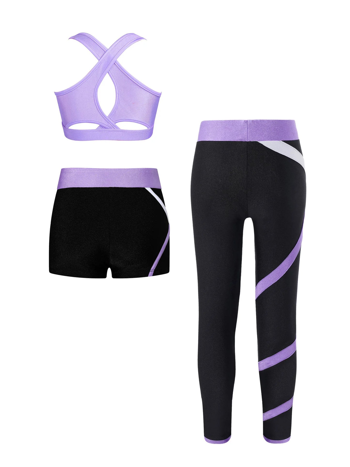 Kids’ Fitness 3‑Piece Outfit – Vest, Pants & Shorts