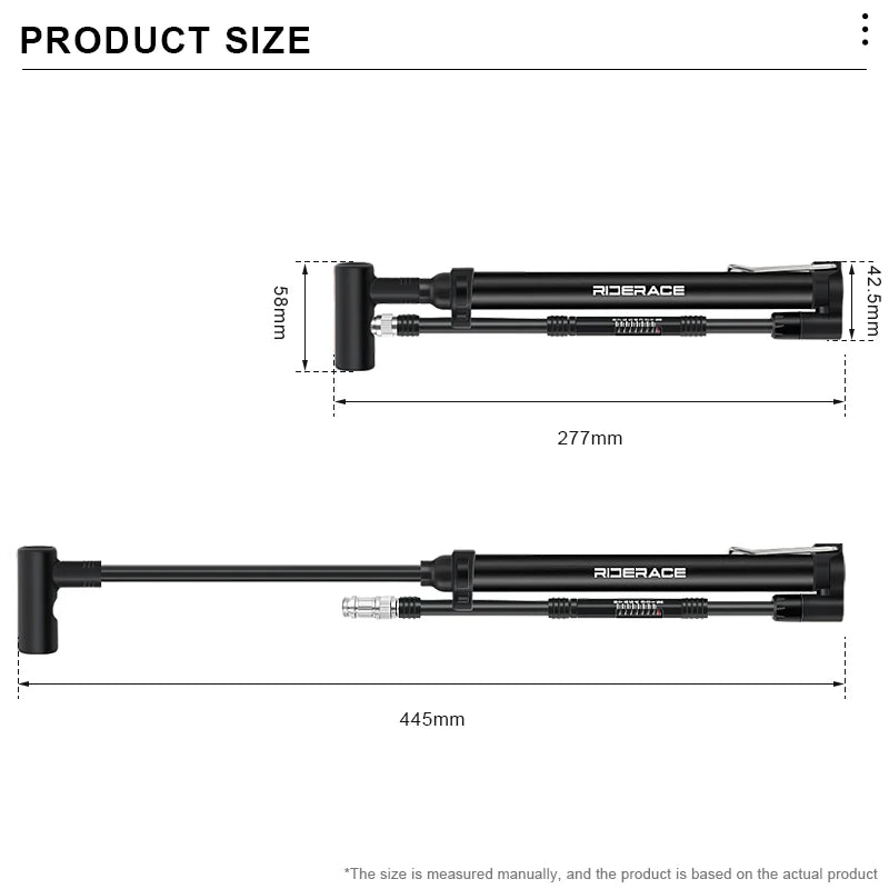 Portable Bike Pump — 120 PSI Alloy Floor Inflator (Schrader & Presta)