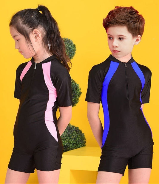Kids’ Sun Protection Swim & Dive Suit – Short Sleeve One-Piece